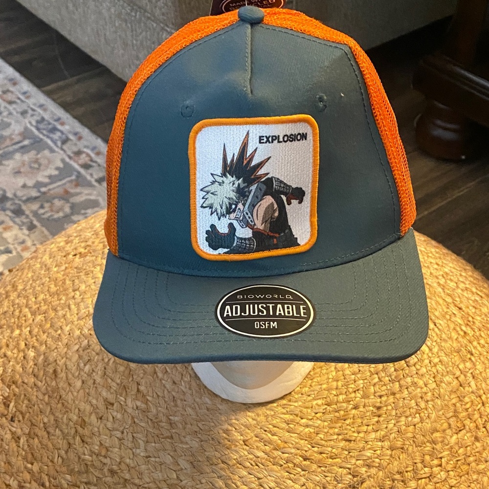 Bioworld Explosion Themed Blue and Orange Cap